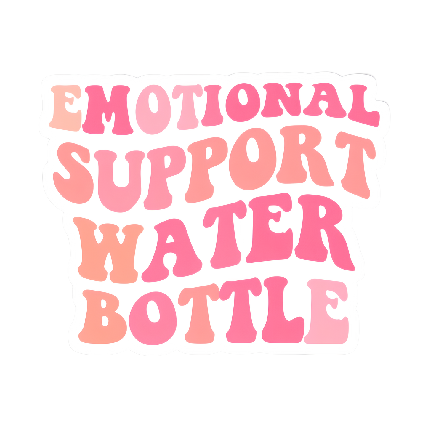 Emotional Support Water Bottle Sticker – Retro Pink Vibes